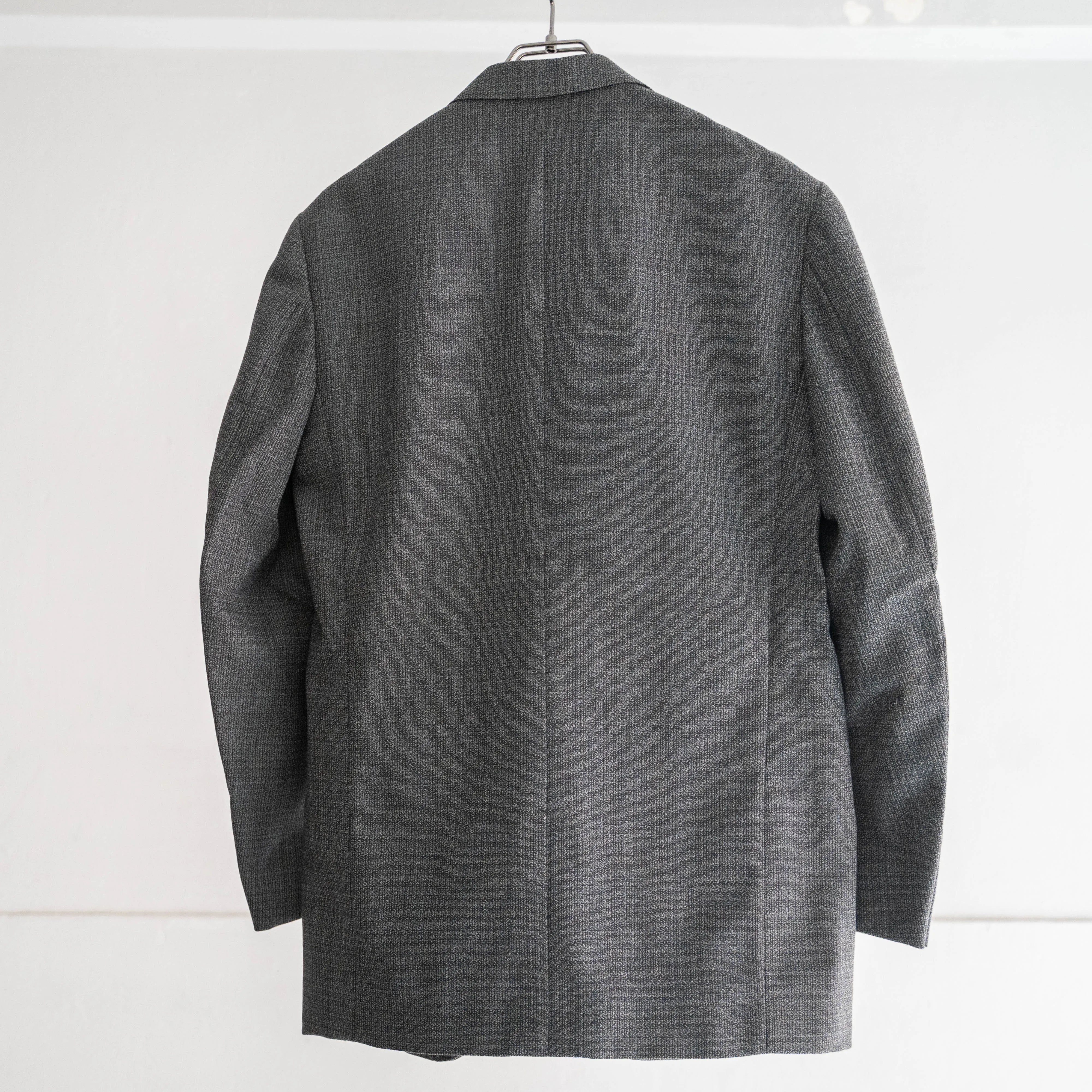 1960-70s Japan vintage gray based digital dot? tailored jacket