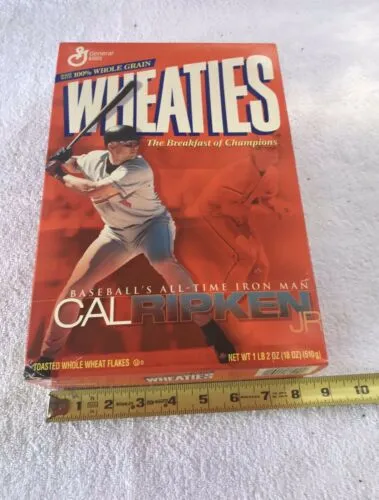 2002 Cal Ripken Jr All Time Iron Man Sealed/Unopened Wheaties Box