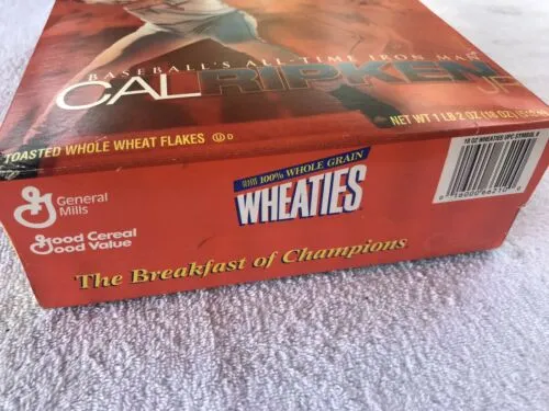 2002 Cal Ripken Jr All Time Iron Man Sealed/Unopened Wheaties Box