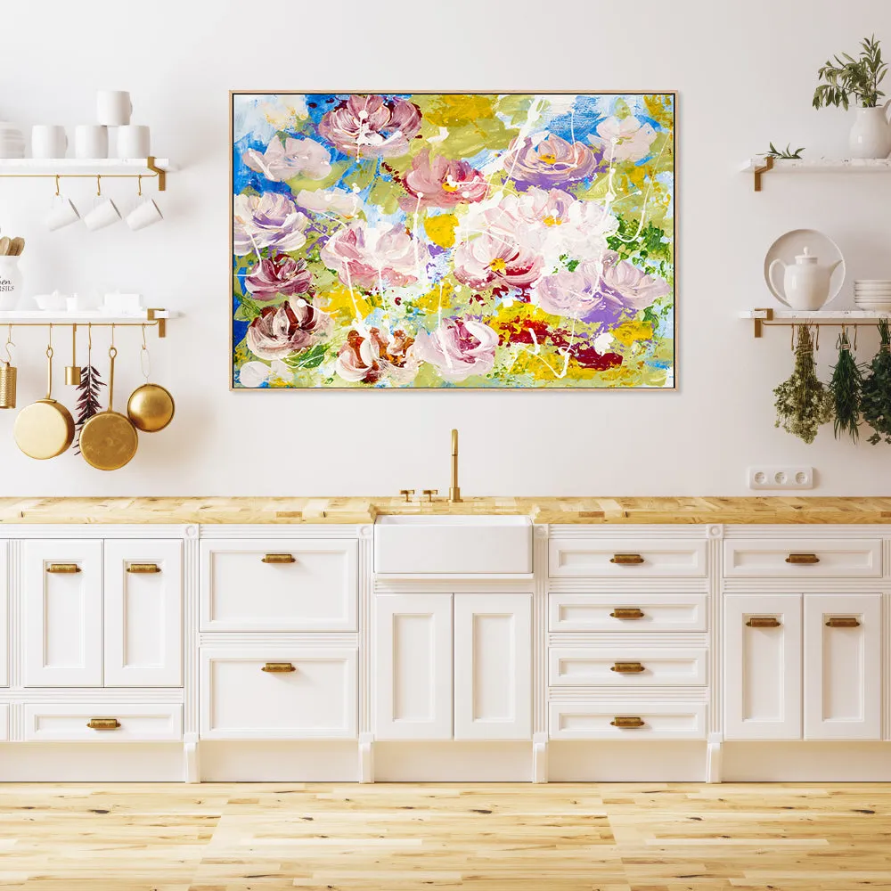 Abstract Flower Garden, Style A , Hand-Painted Canvas