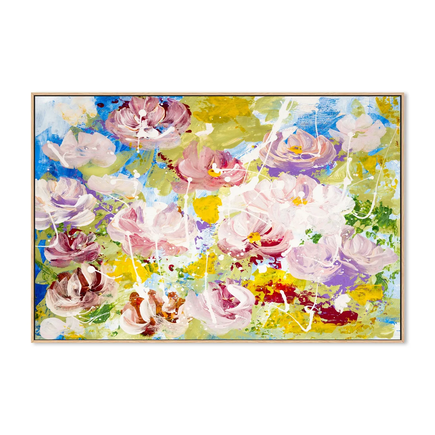 Abstract Flower Garden, Style A , Hand-Painted Canvas