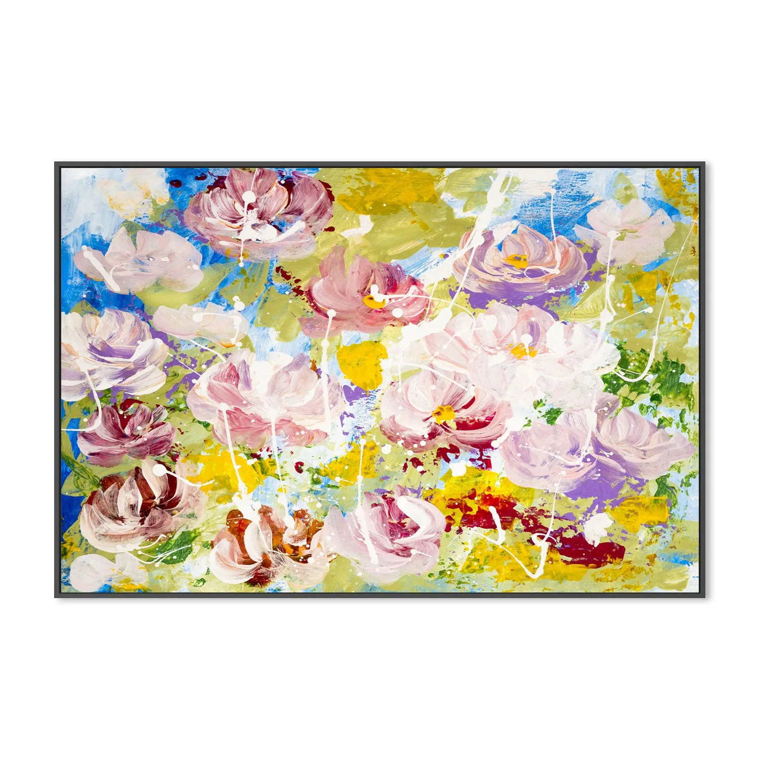 Abstract Flower Garden, Style A , Hand-Painted Canvas