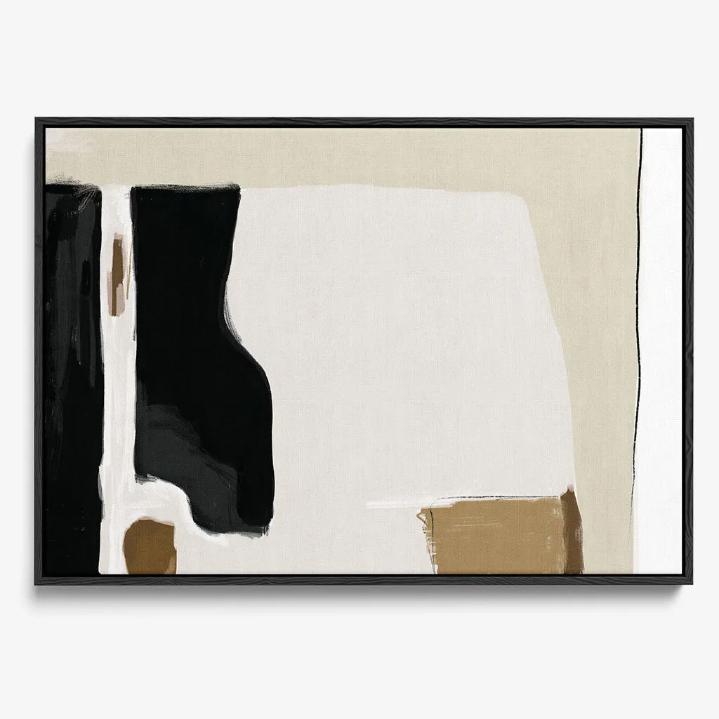 Abstract Pastel Beige Colours Framed Canvas