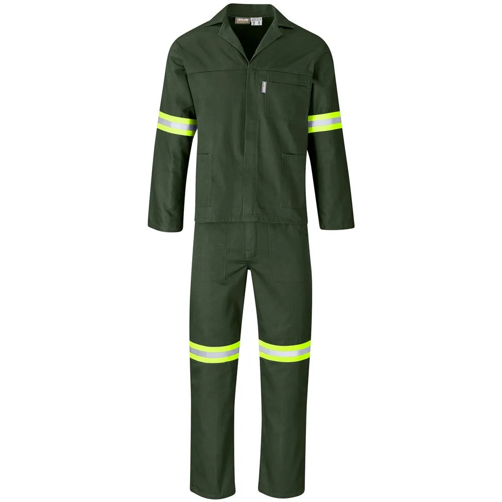 Acid Resistant Polycotton Conti Suit - Reflective Arm & Legs - Yellow Tape