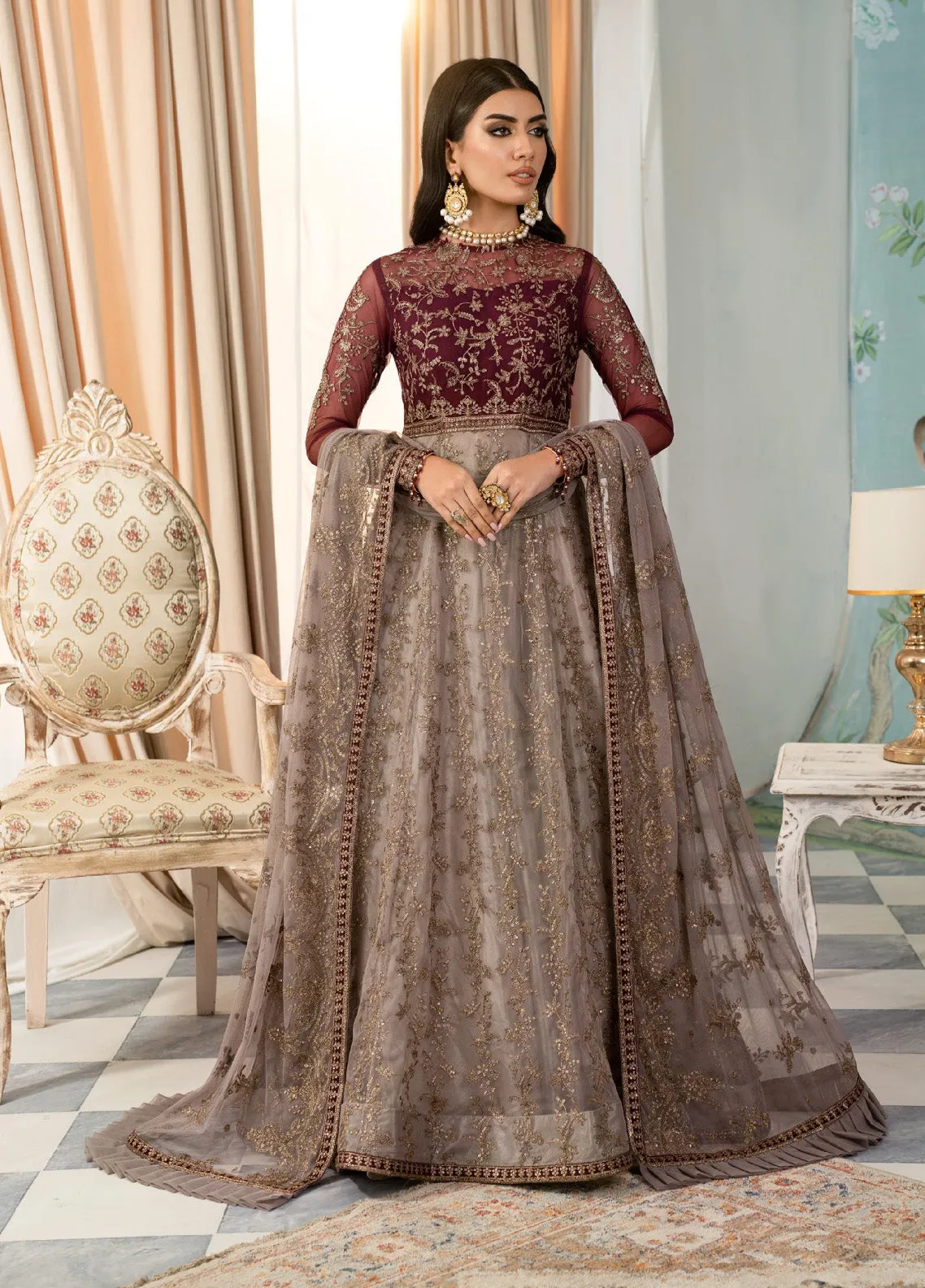 Afsanah by Zarif Embroidered Net 3 Piece Unstitched Suit ZF24AF ZAF-01 ZOHRA