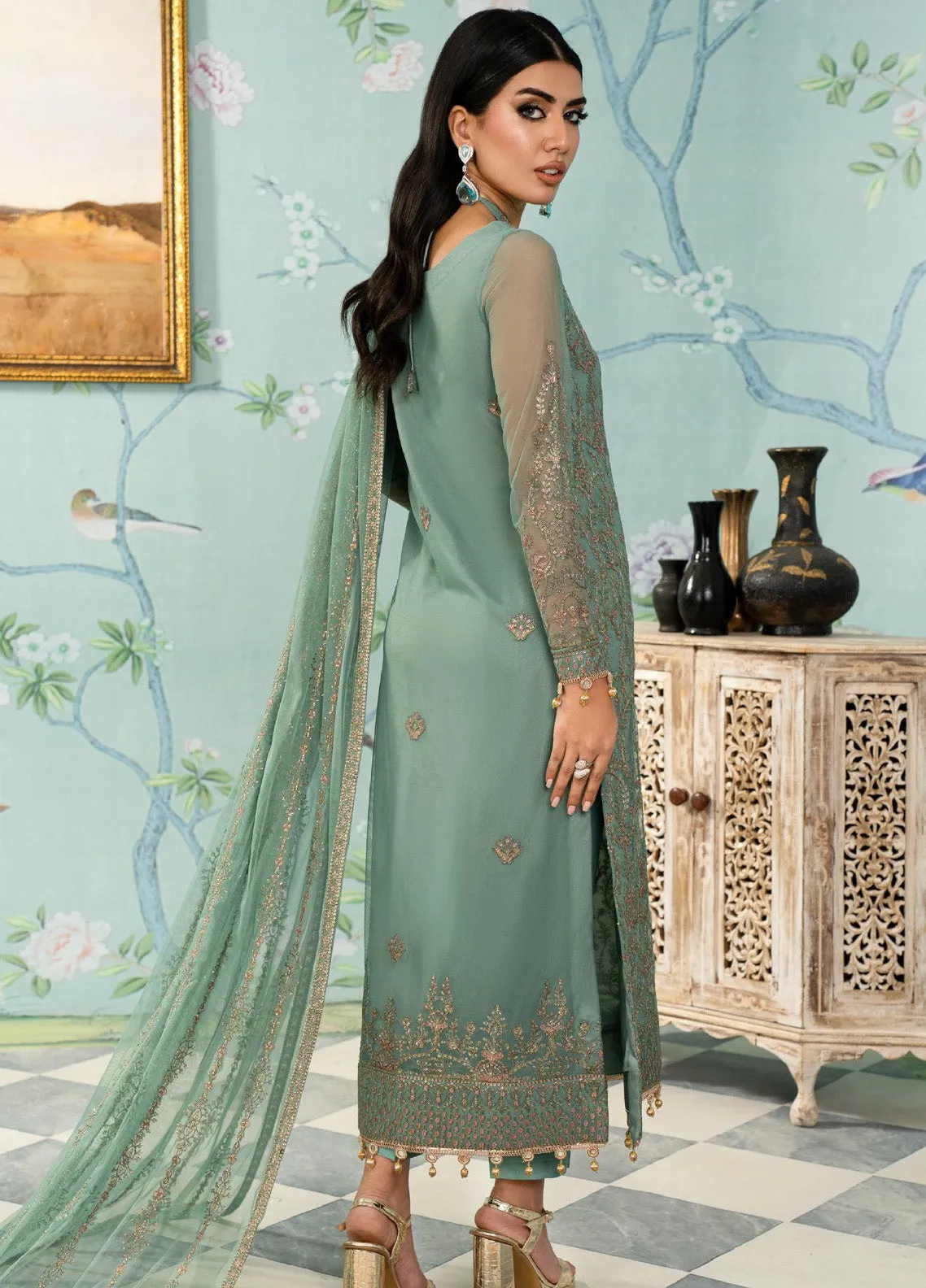 Afsanah by Zarif Embroidered Net 3 Piece Unstitched Suit ZF24AF ZAF-11 ABSHAAR