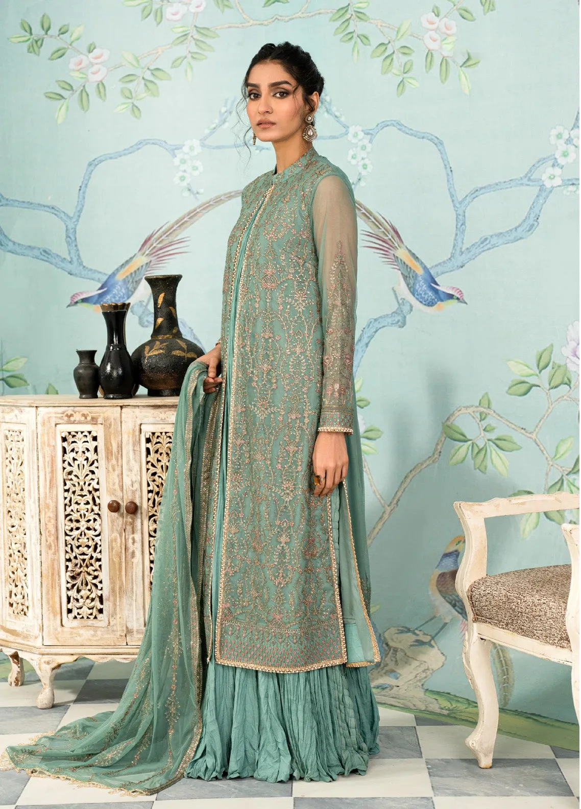 Afsanah by Zarif Embroidered Net 3 Piece Unstitched Suit ZF24AF ZAF-11 ABSHAAR