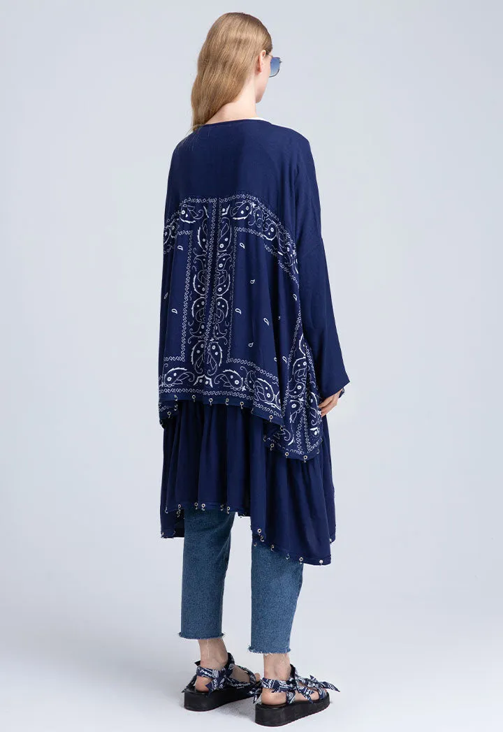 Allover Printed High Low Outerwear