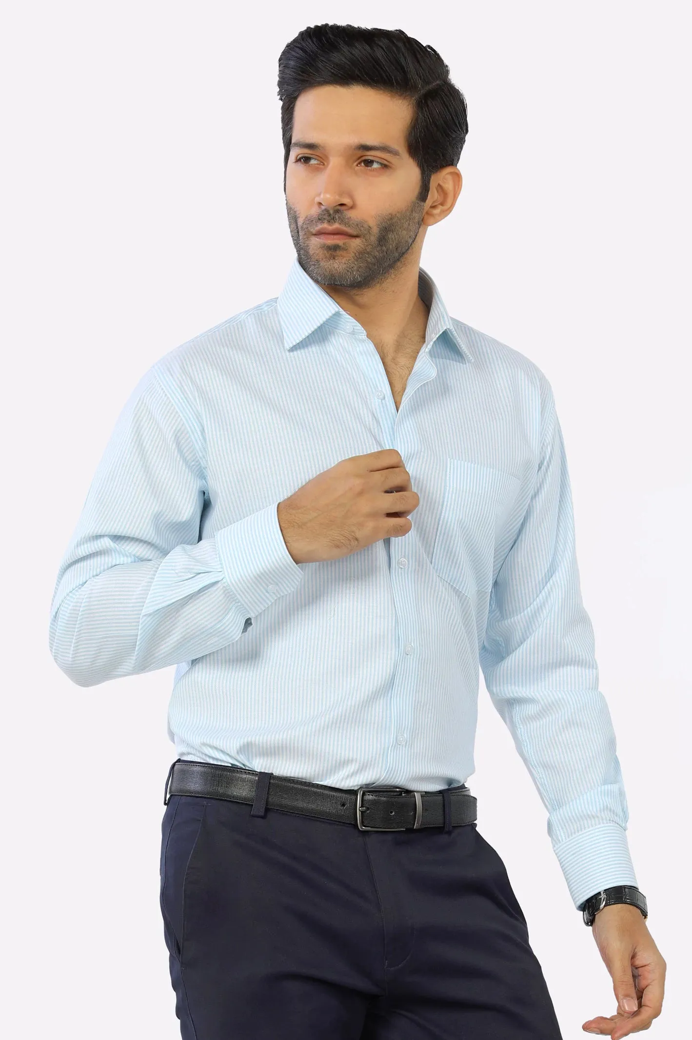 Aqua Bengal Stripe Formal Shirt