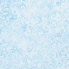 Artisan Batiks - Snowscape Swirls Powder Metallic Yardage