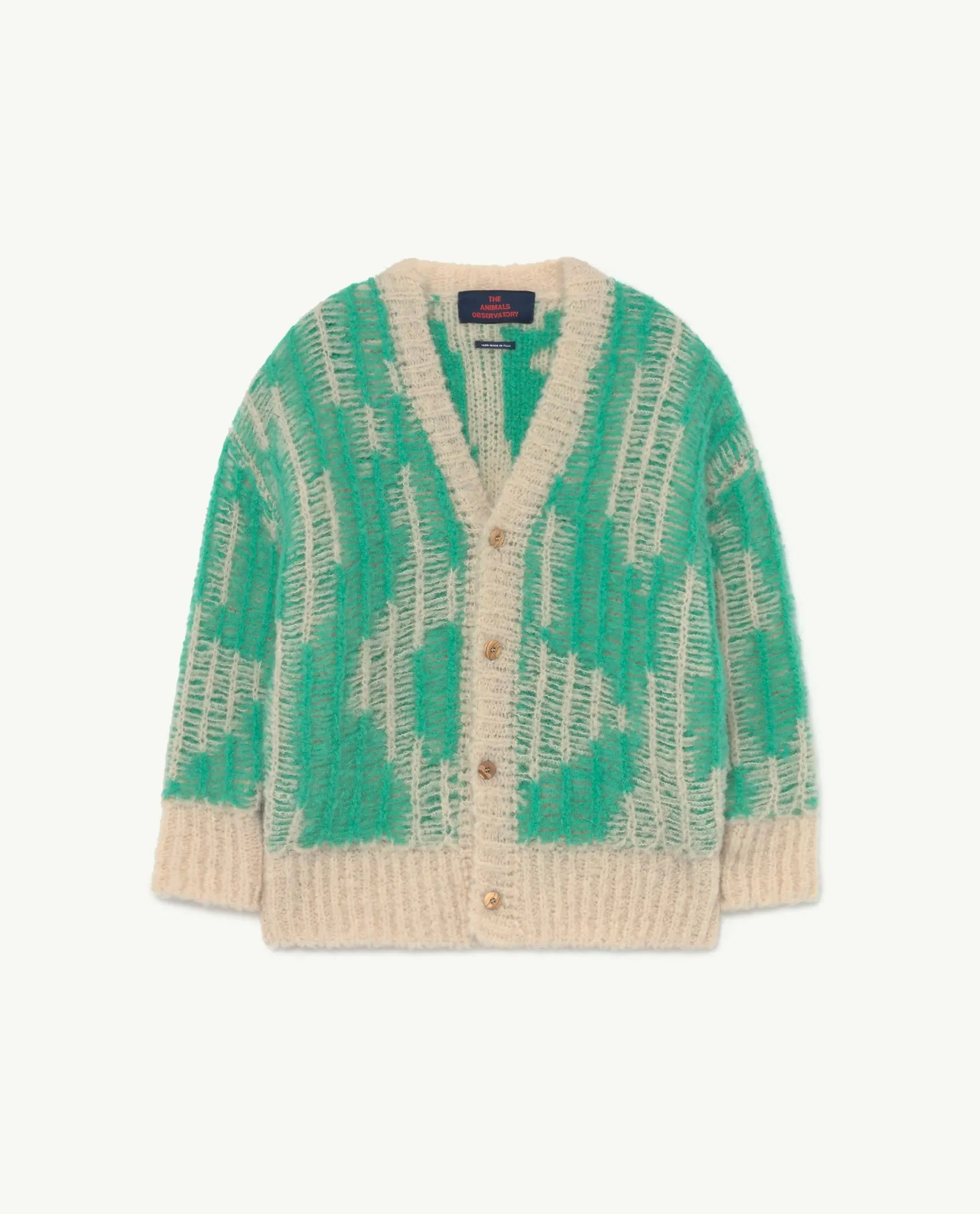 Arty Racoon Kids Cardigan Green