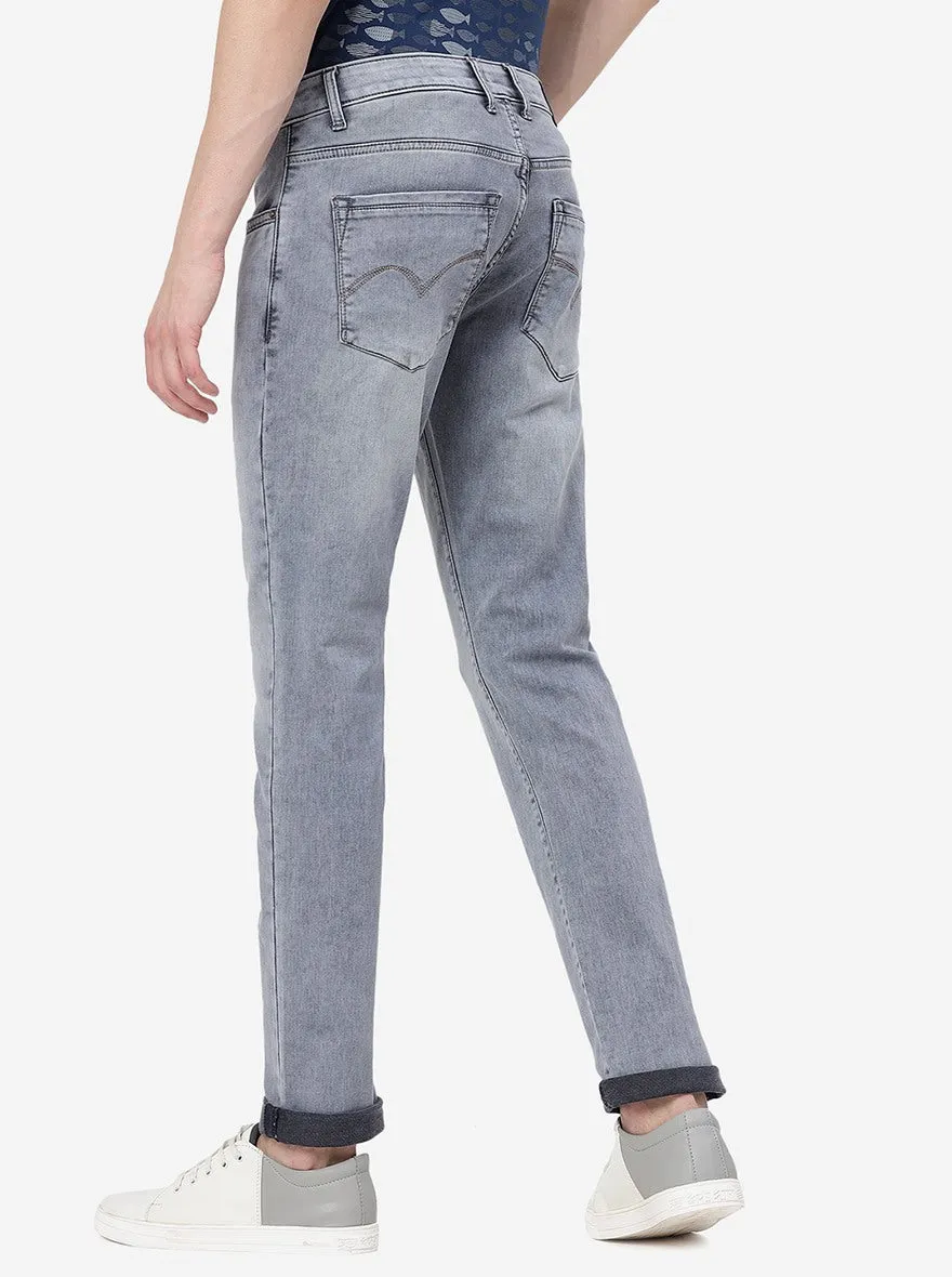 Ash Grey Washed Slim Fit Jeans | JadeBlue