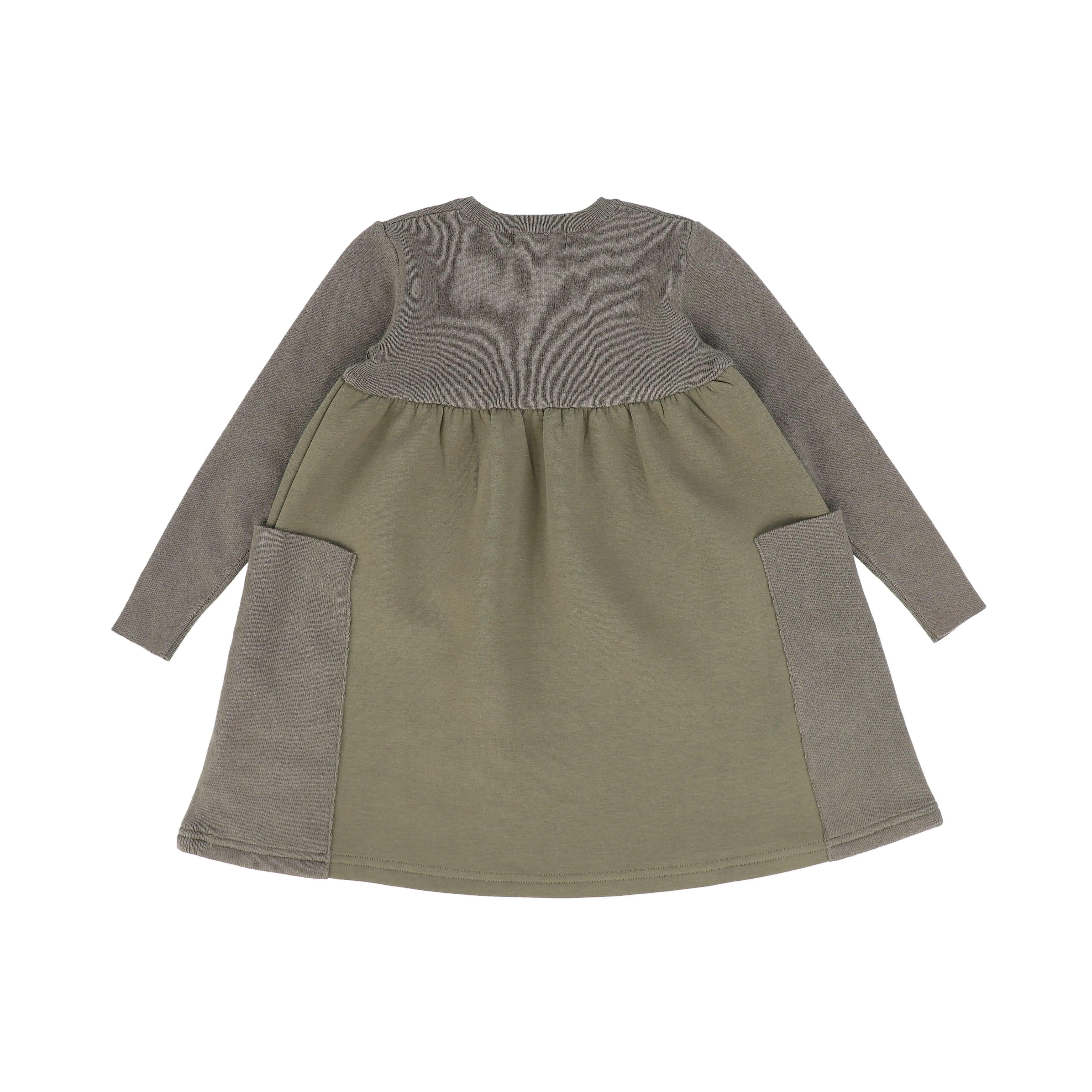 BACE COLLECTION OLIVE KNIT SCUBA POCKET DRESS [Final Sale]