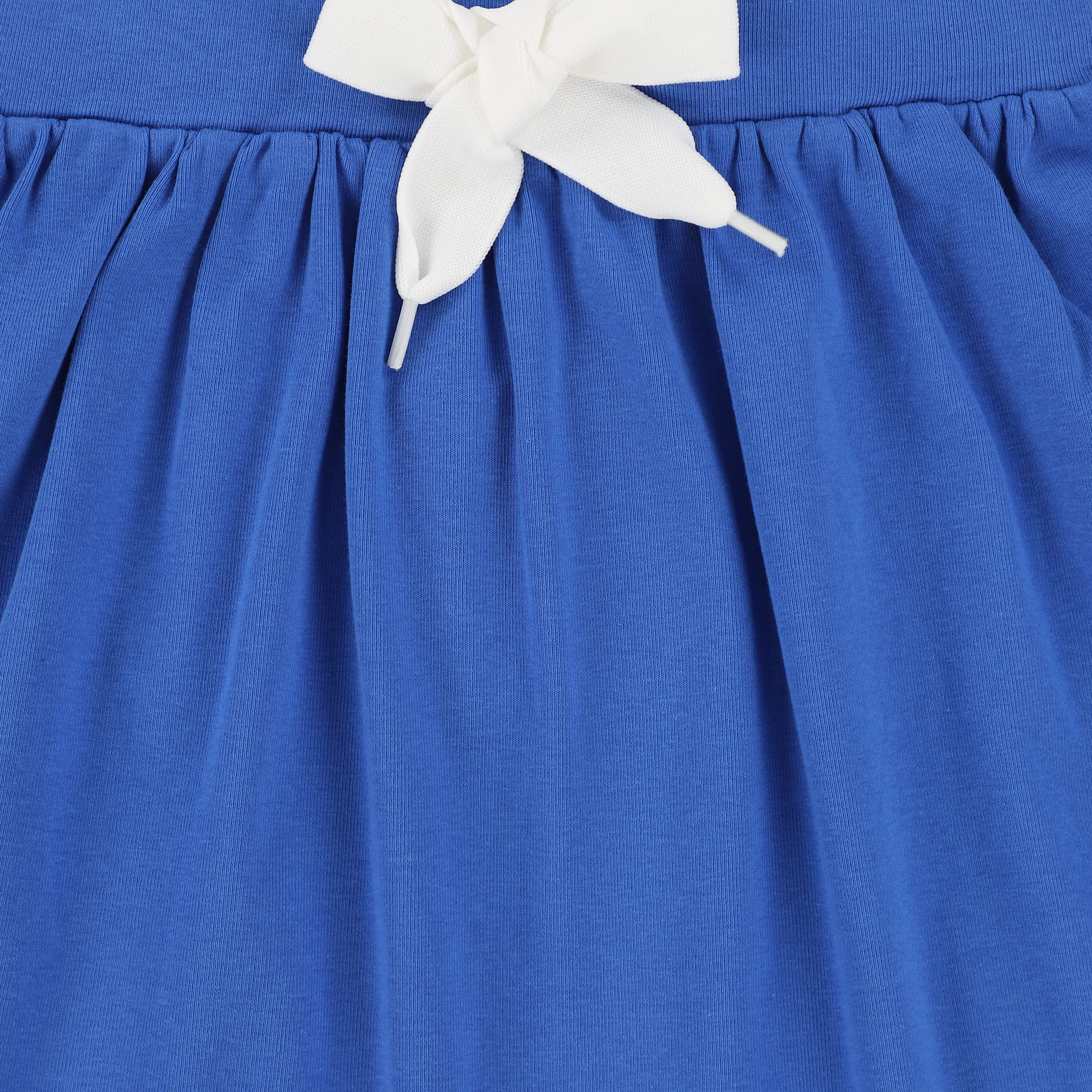 BAMBOO BASICS BLUE DRAW STRING JERSEY SKIRT [Final Sale]