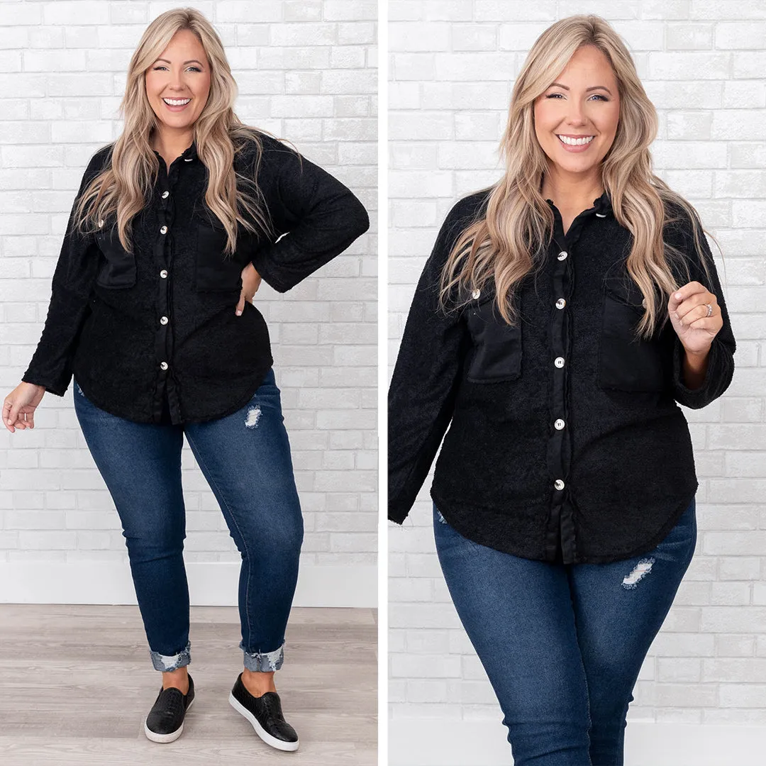 Best Of Both Worlds Shirt Jacket, Black