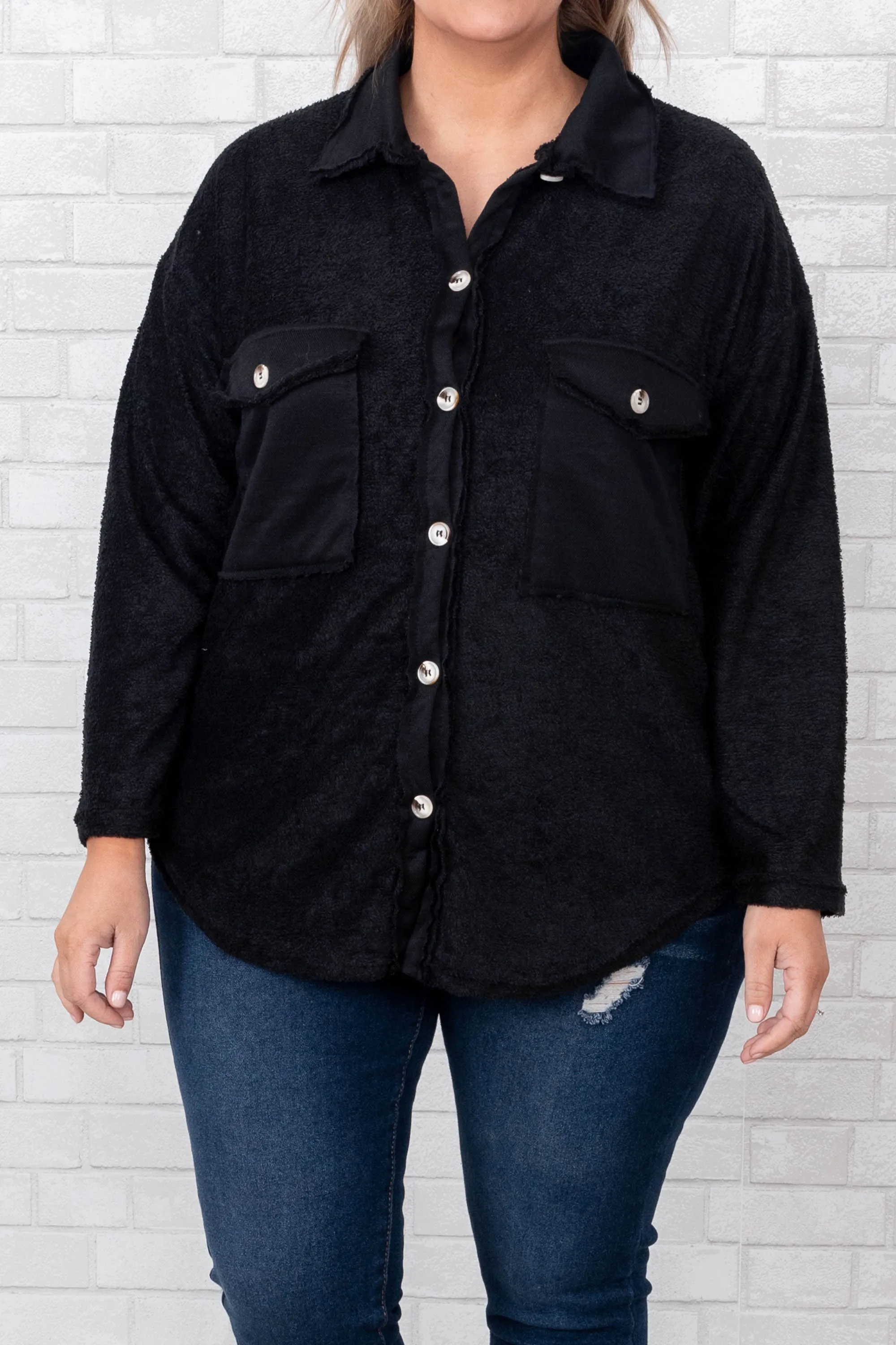 Best Of Both Worlds Shirt Jacket, Black