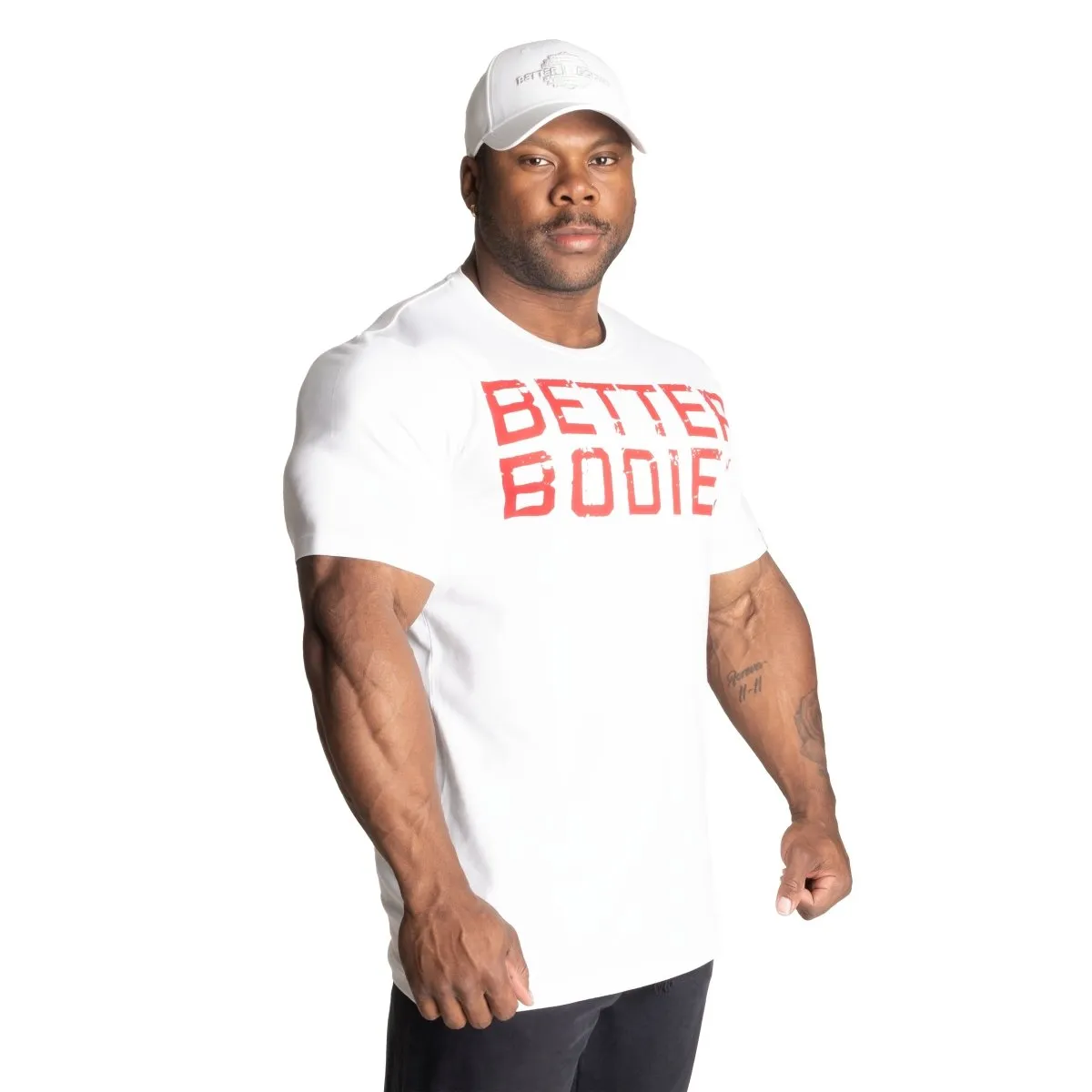 Better Bodies Basic Tapered Tee - White/Red