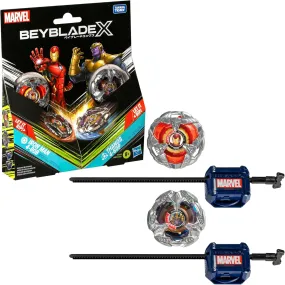 Beyblade X Marvel Collab Iron Man 4-80B vs. Thanos 4-60B Multipack Set