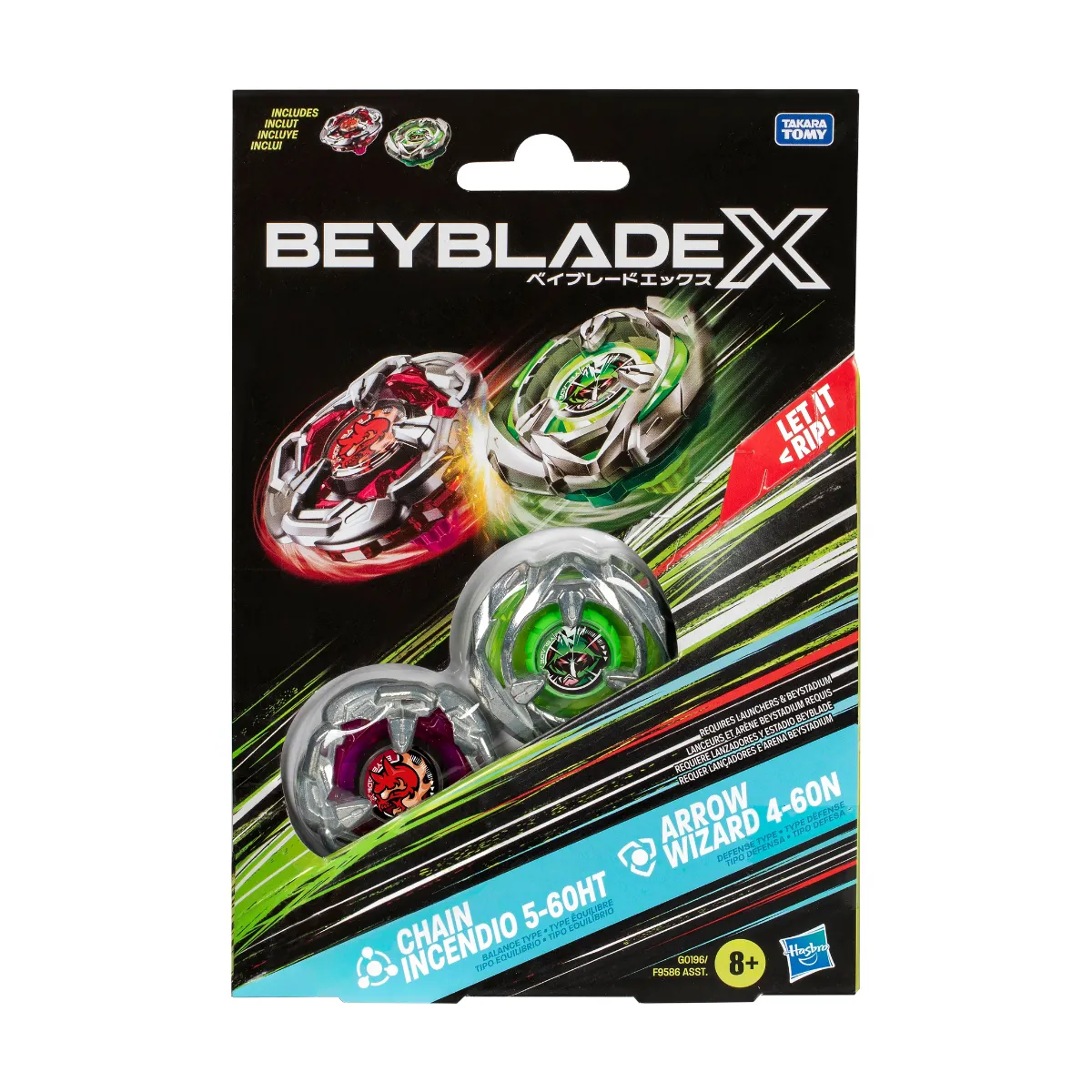 Beyblade X Pack Doble con Knife Shinobi y Keel Shark