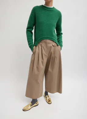 Bio Twill Triple Pleat Cropped Pant