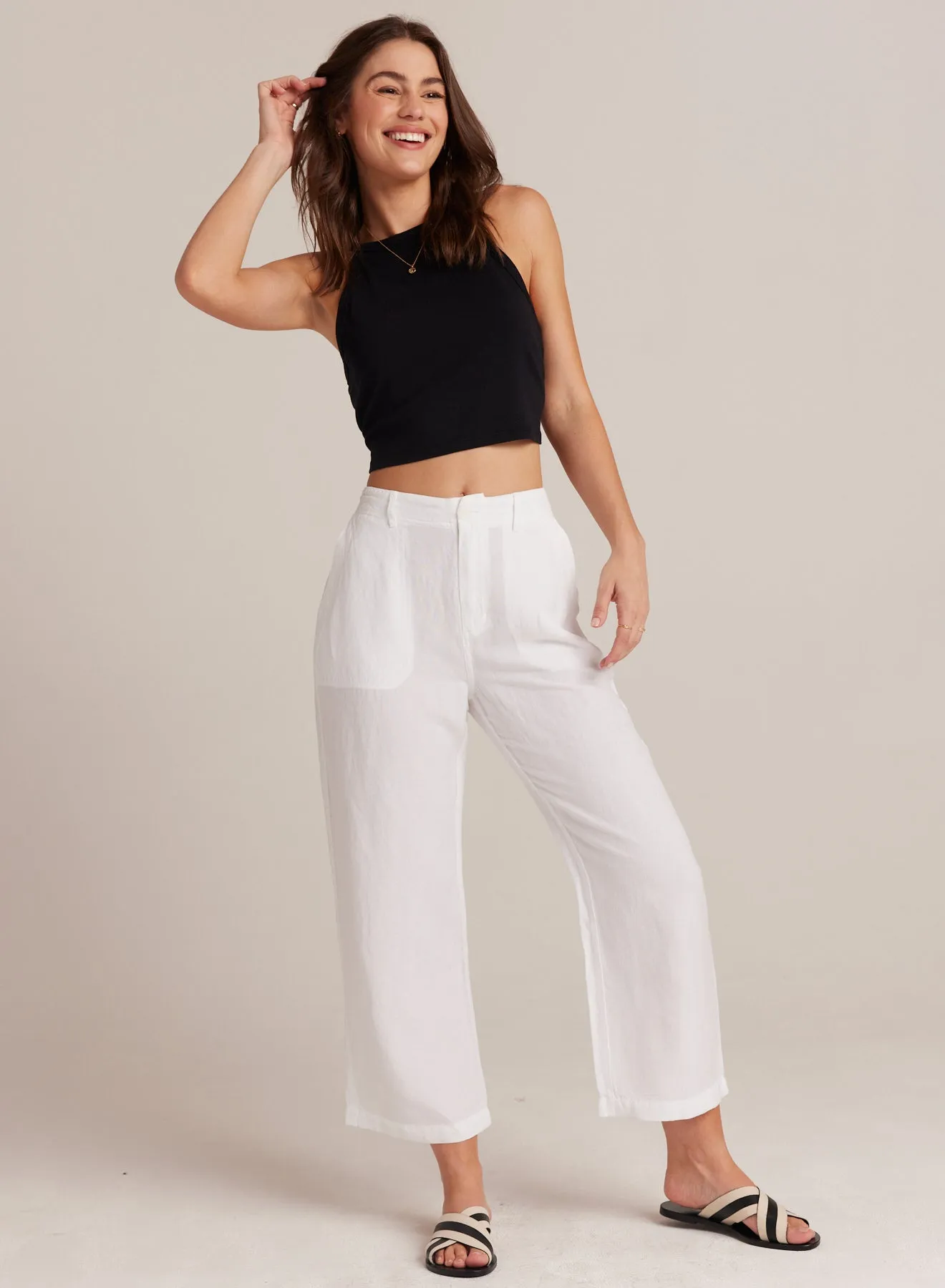 Blakely Utility Wide Leg Crop - White