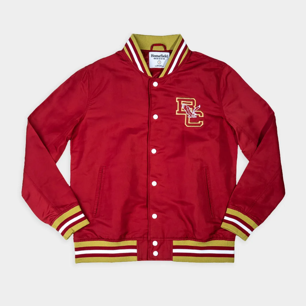 Vintage-Style Boston College Bomber Jacket with Retro BC Logo