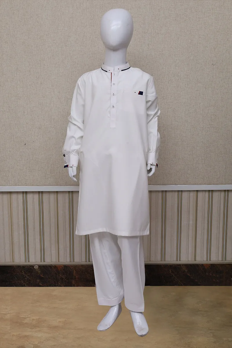 Boy Wash n Wear Kameez Shalwar White