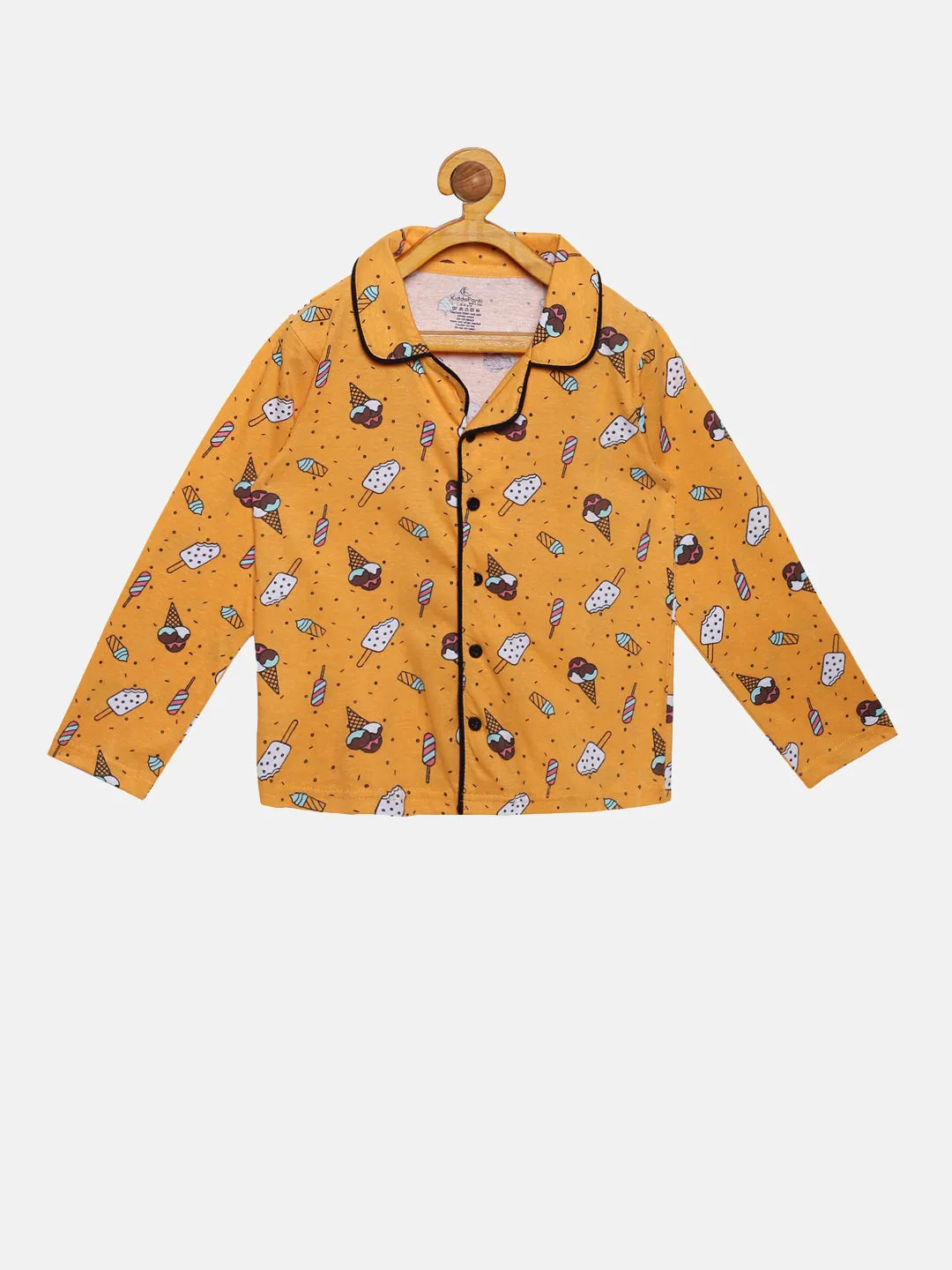 Boys Aop Print Shirt & Pyjama Night Set