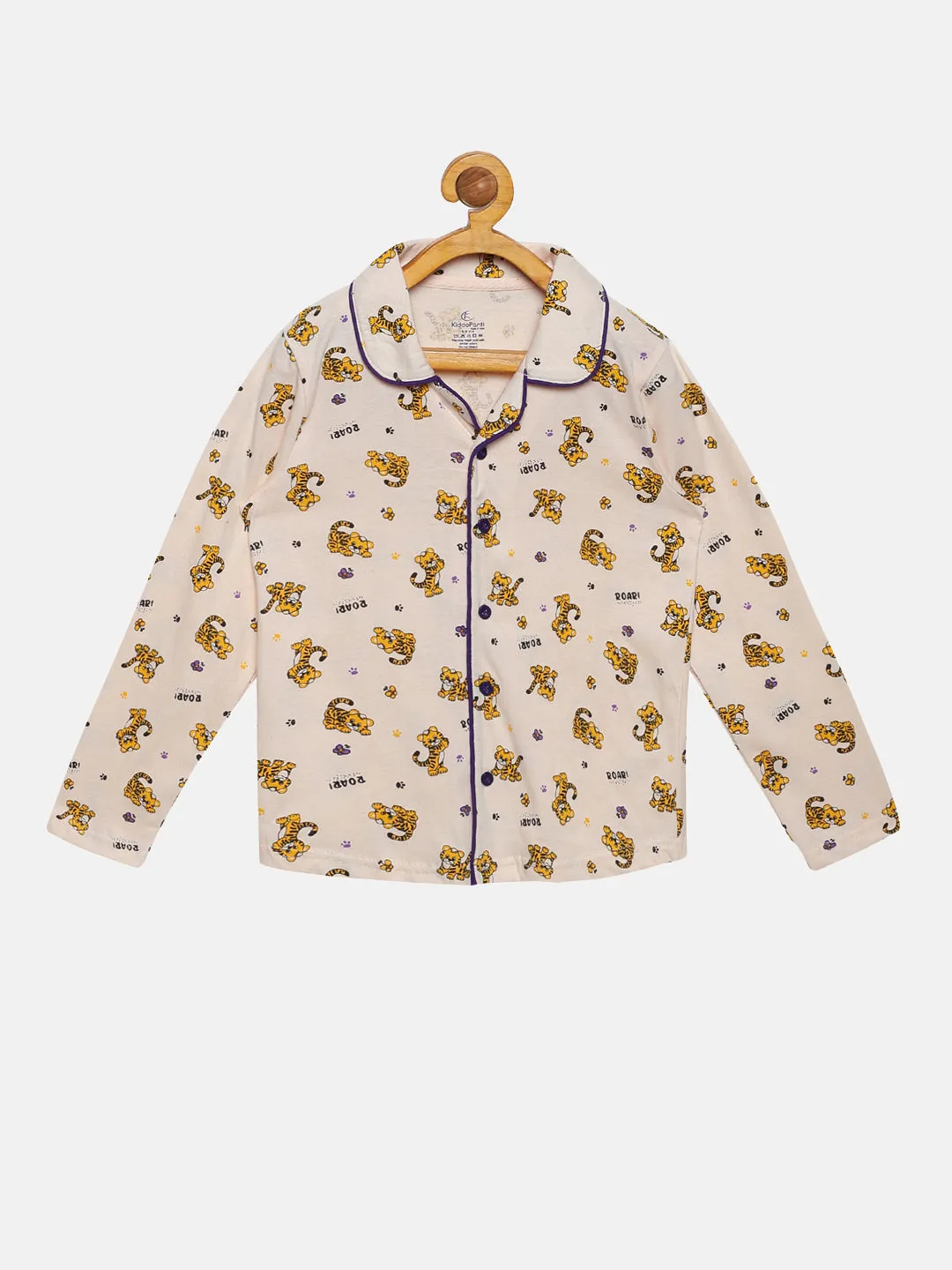 Boys Aop Print Shirt & Pyjama Night Set