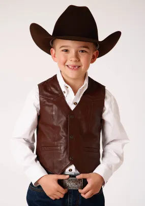 Boy's Brown Lamb Skin Vest