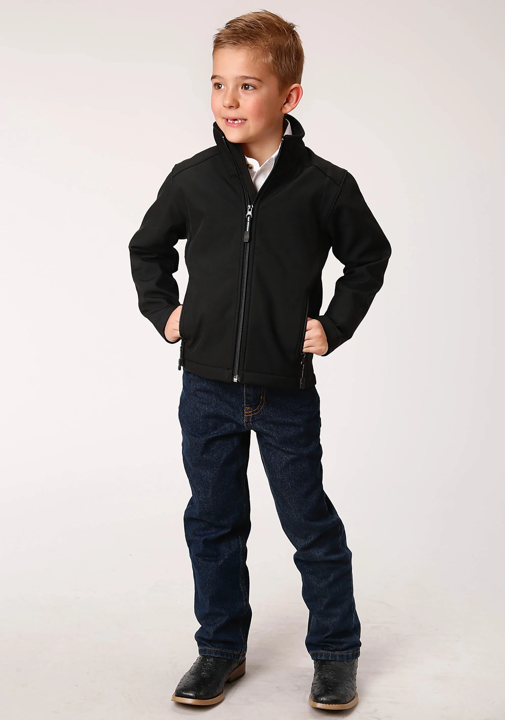 Boy's Roper Black High Tech Fleece Jacket