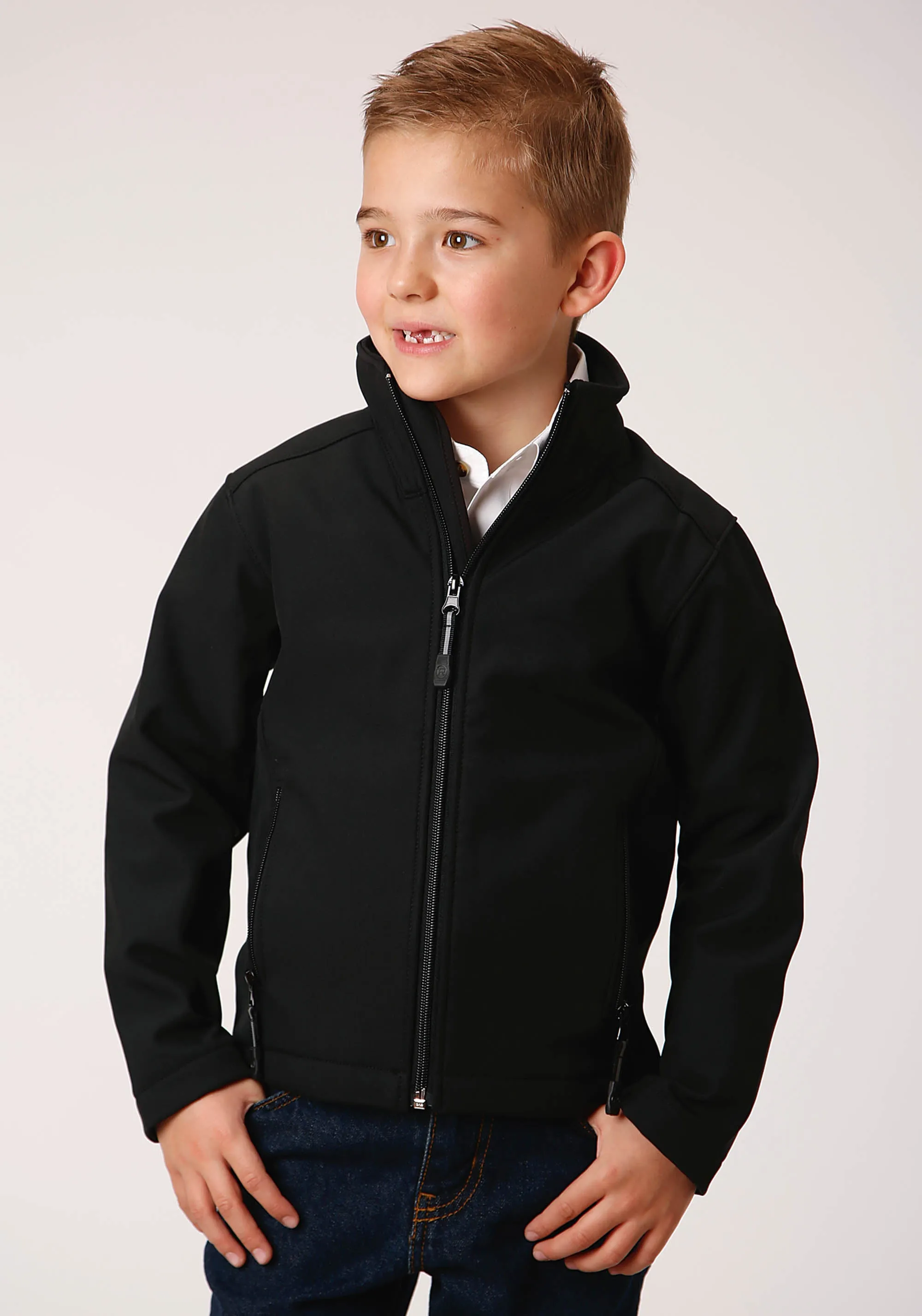 Boy's Roper Black High Tech Fleece Jacket