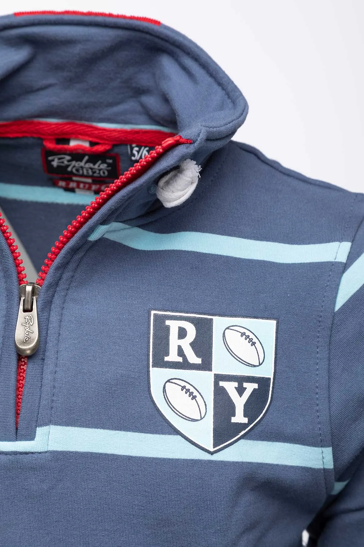 Boy's Zip Neck Rugby Sweatshirt