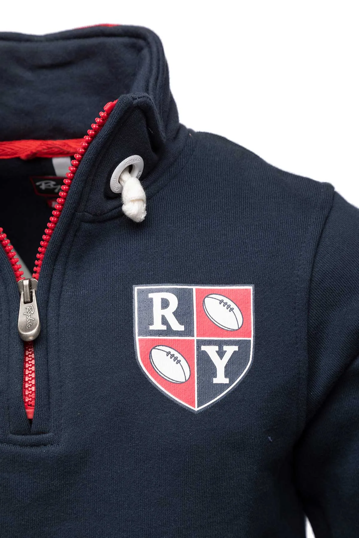 Boy's Zip Neck Rugby Sweatshirt