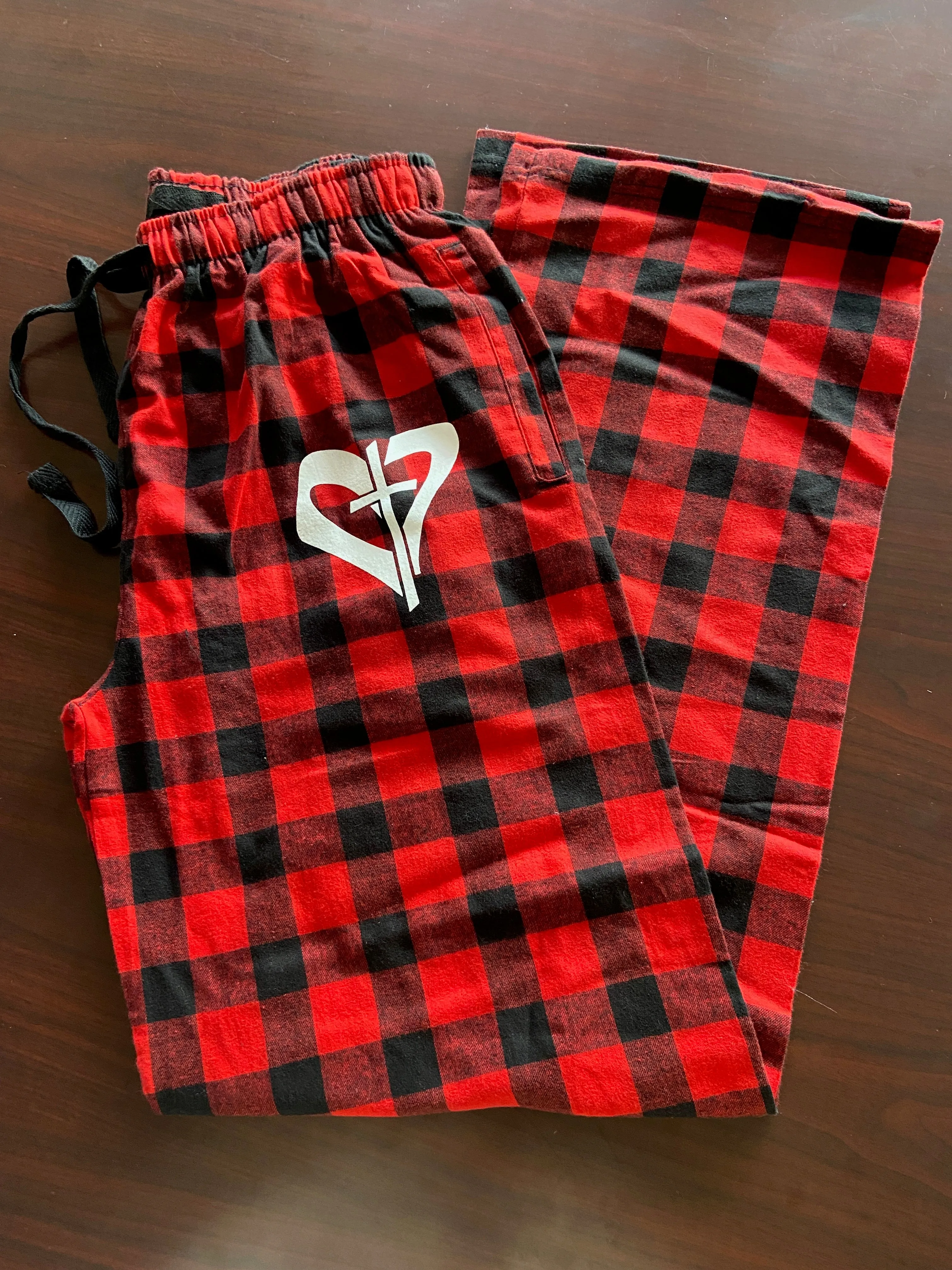 Buffalo Red/Black Check Heart & Cross Flannel Pants