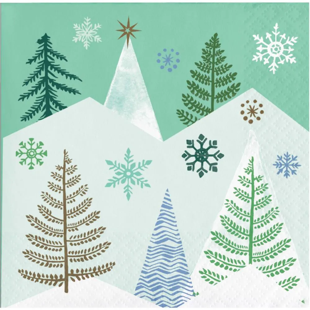 Bulk Winter Wonderland Paper Beverage Napkin (Case of 192)