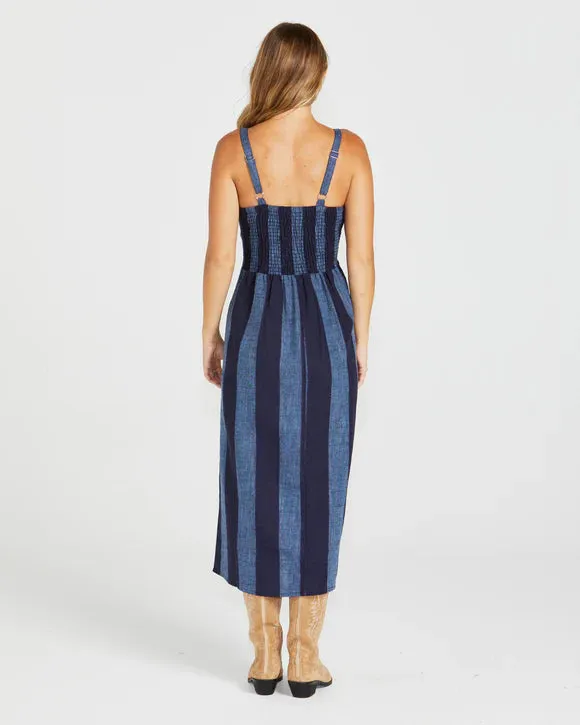 Cailee Midi Dress - Navy Stripe