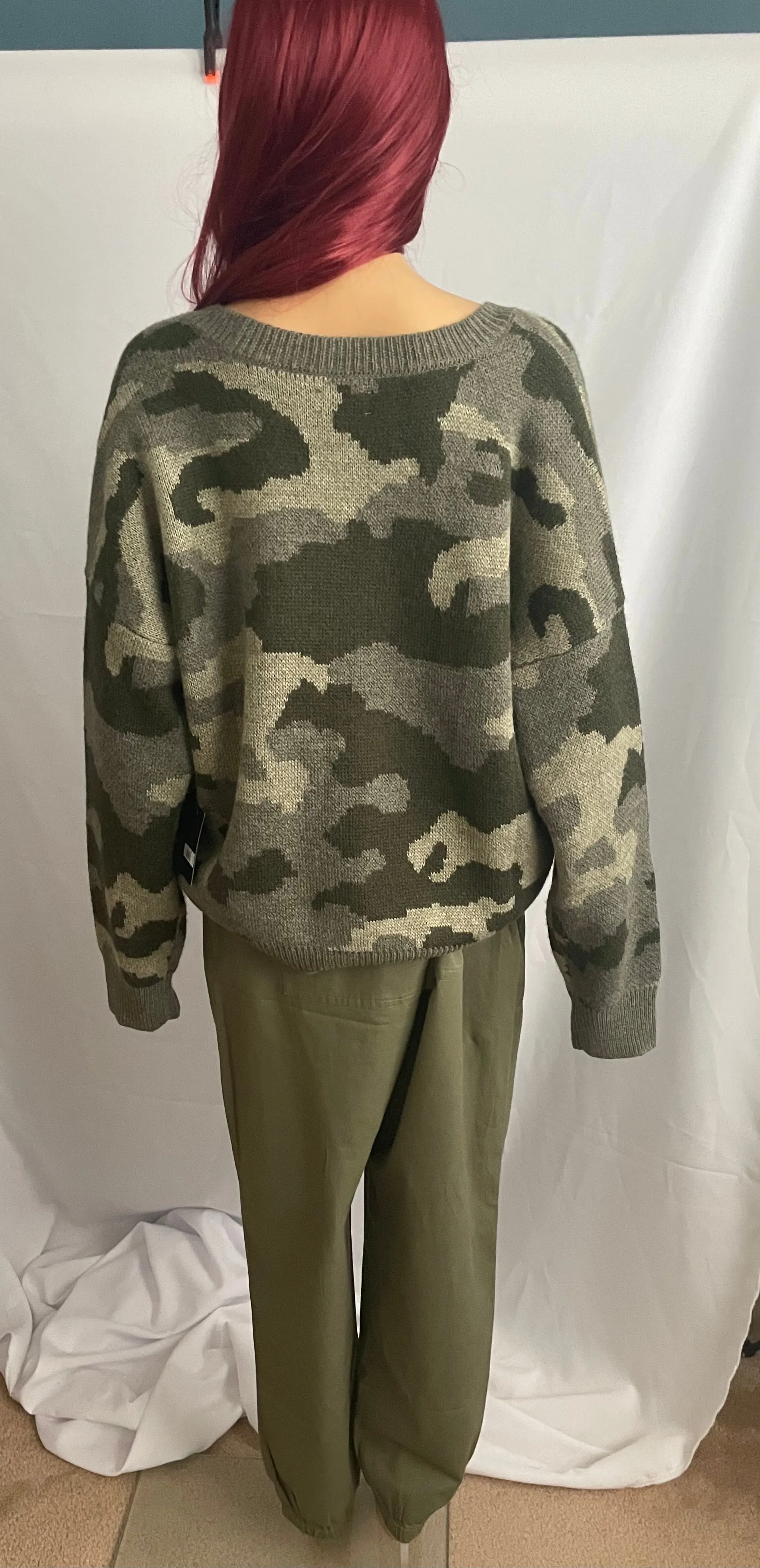 Camo Cardigan-Olive Multi-ND-XL