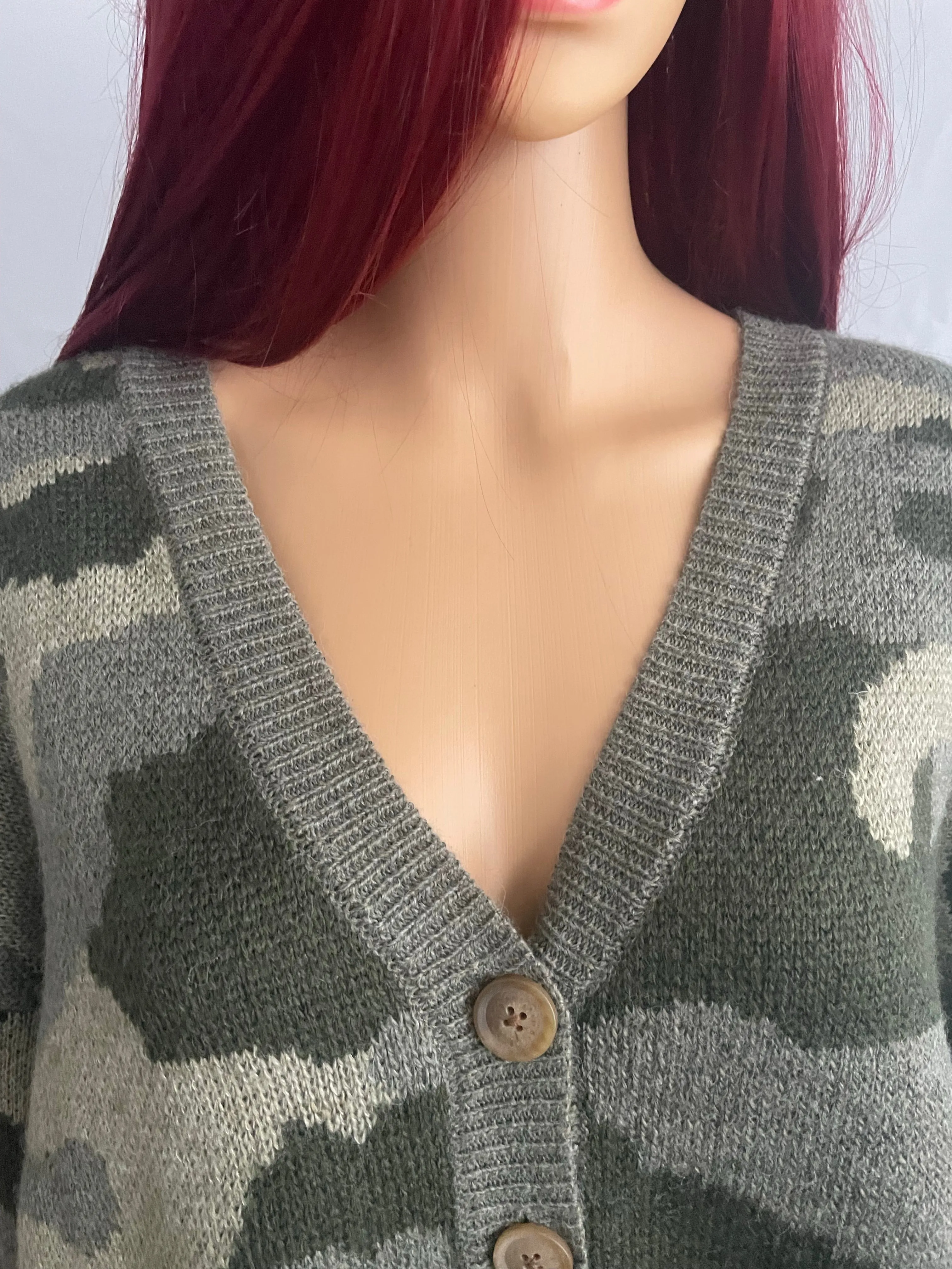 Camo Cardigan-Olive Multi-ND-XL