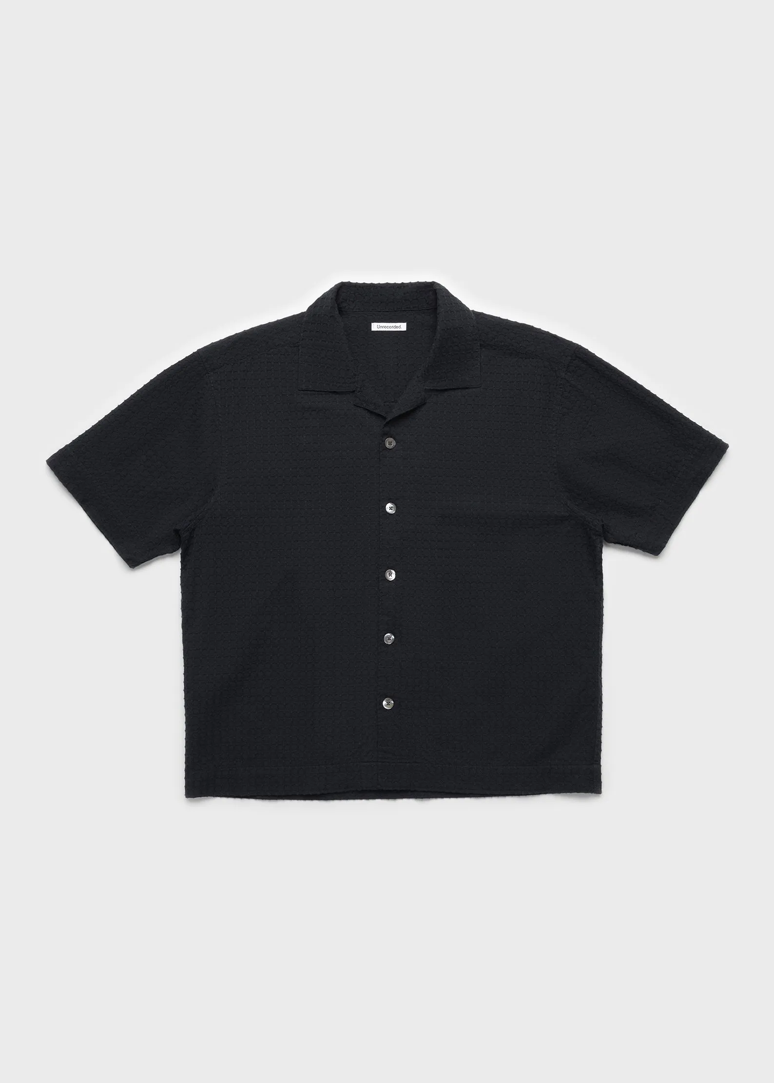 Camp Collar Short Sleeve Shirt - Black