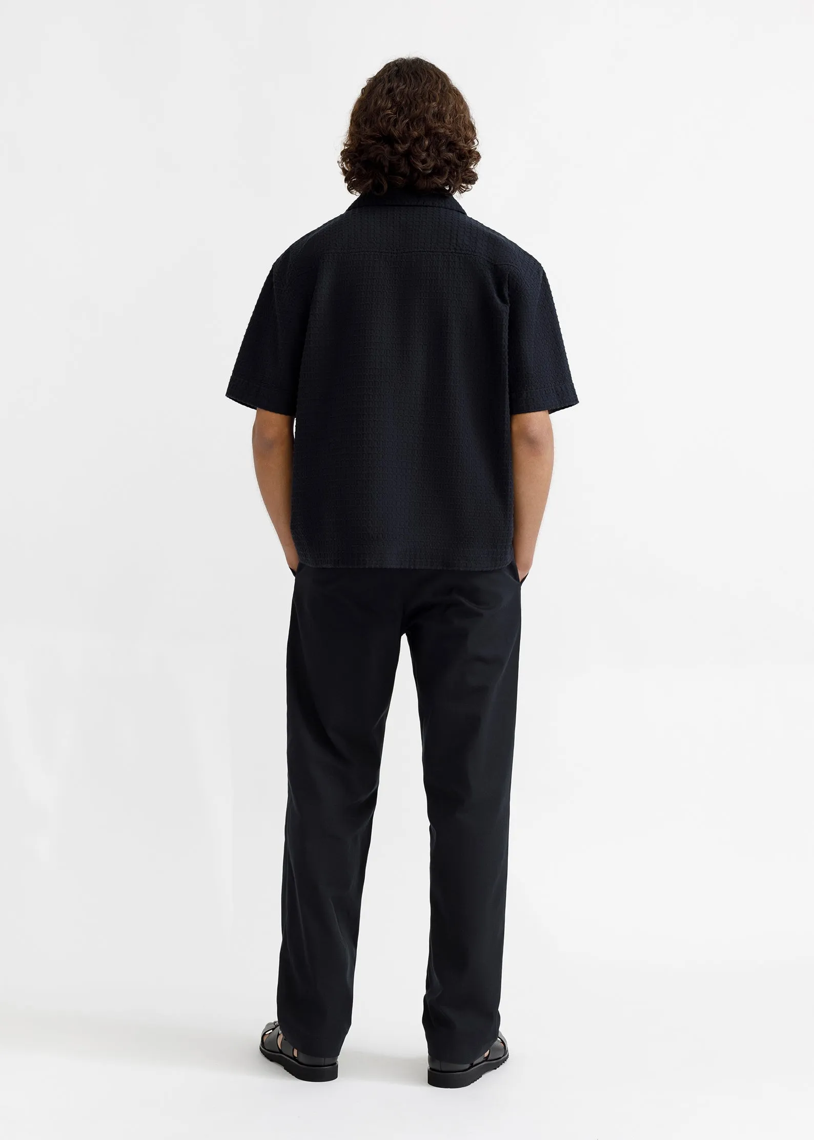 Camp Collar Short Sleeve Shirt - Black