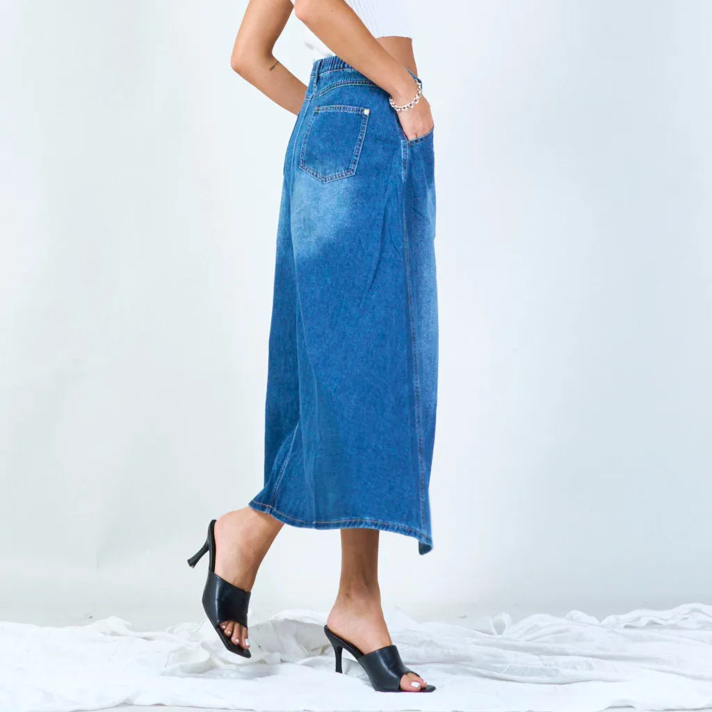 Classic denim midi skirt wholesale