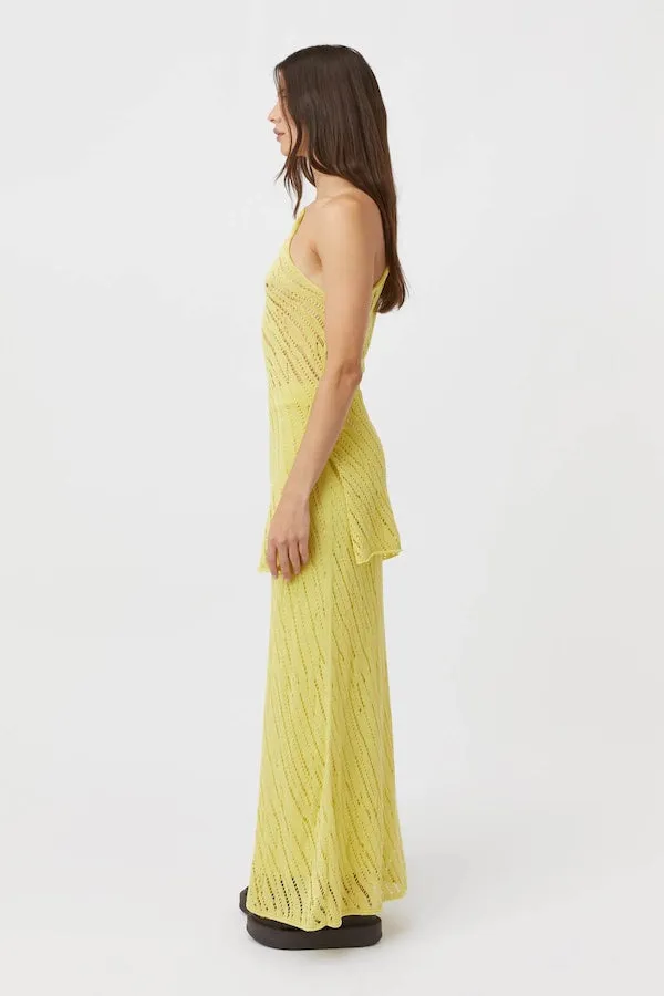 Clover Knit Maxi Skirt Acid Yellow