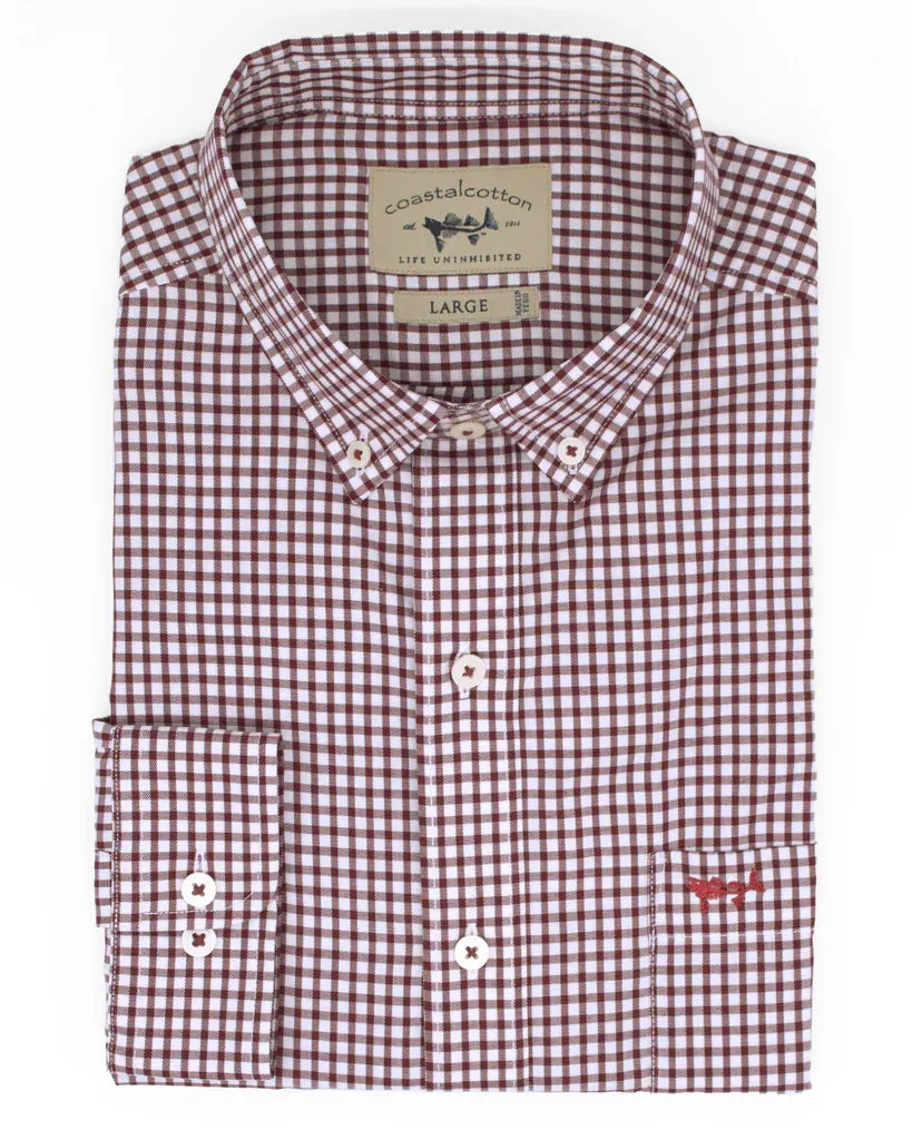 Coastal Cotton Youth Sharks Blood Woven Performance Button Up