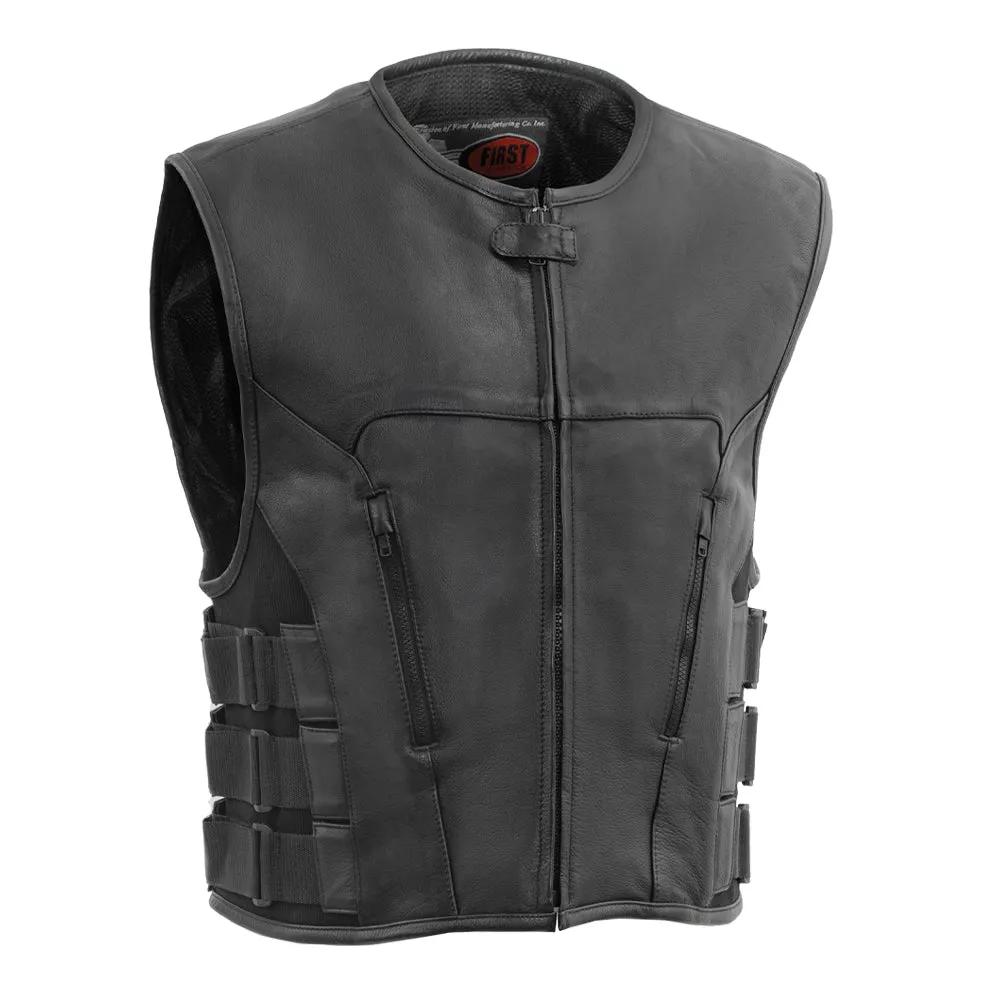 Commando Men's Leather Swat Style Motorcycle Vest