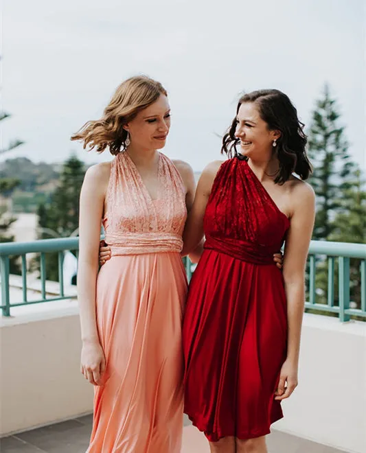 Convertible Lace Top Jersey Bridesmaid Dresses, Popular Bridesmaid Dresses