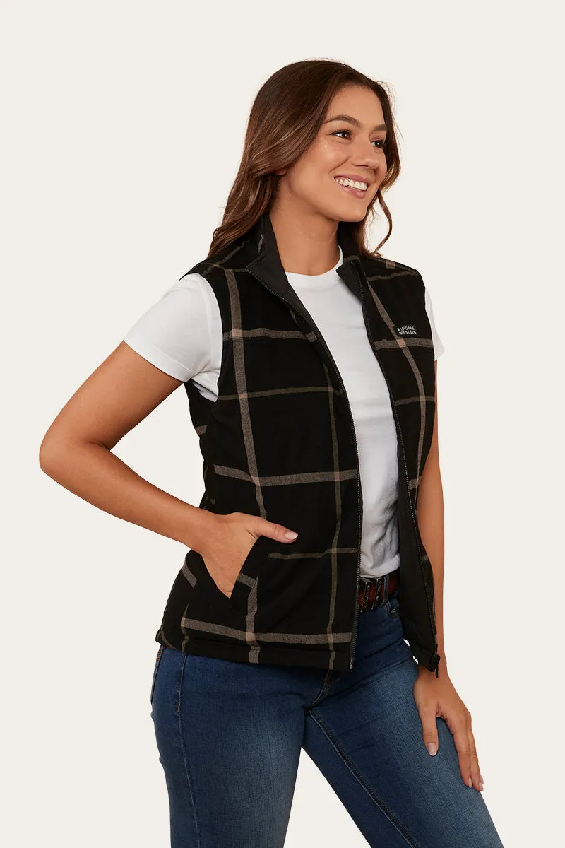 Cora Womens Reversible Vest - Black