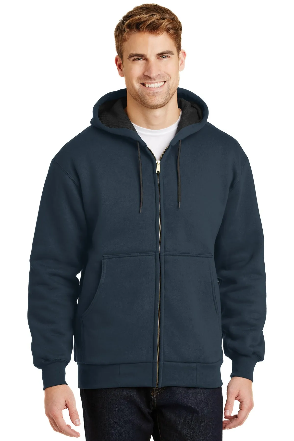 CornerStone - Heavyweight Full-Zip Hooded Sweatshirt with Thermal Lining. CS620