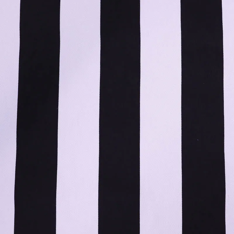 Cotton Gabardine Twill - Wide Stripe - Black and White - Beetlejuice