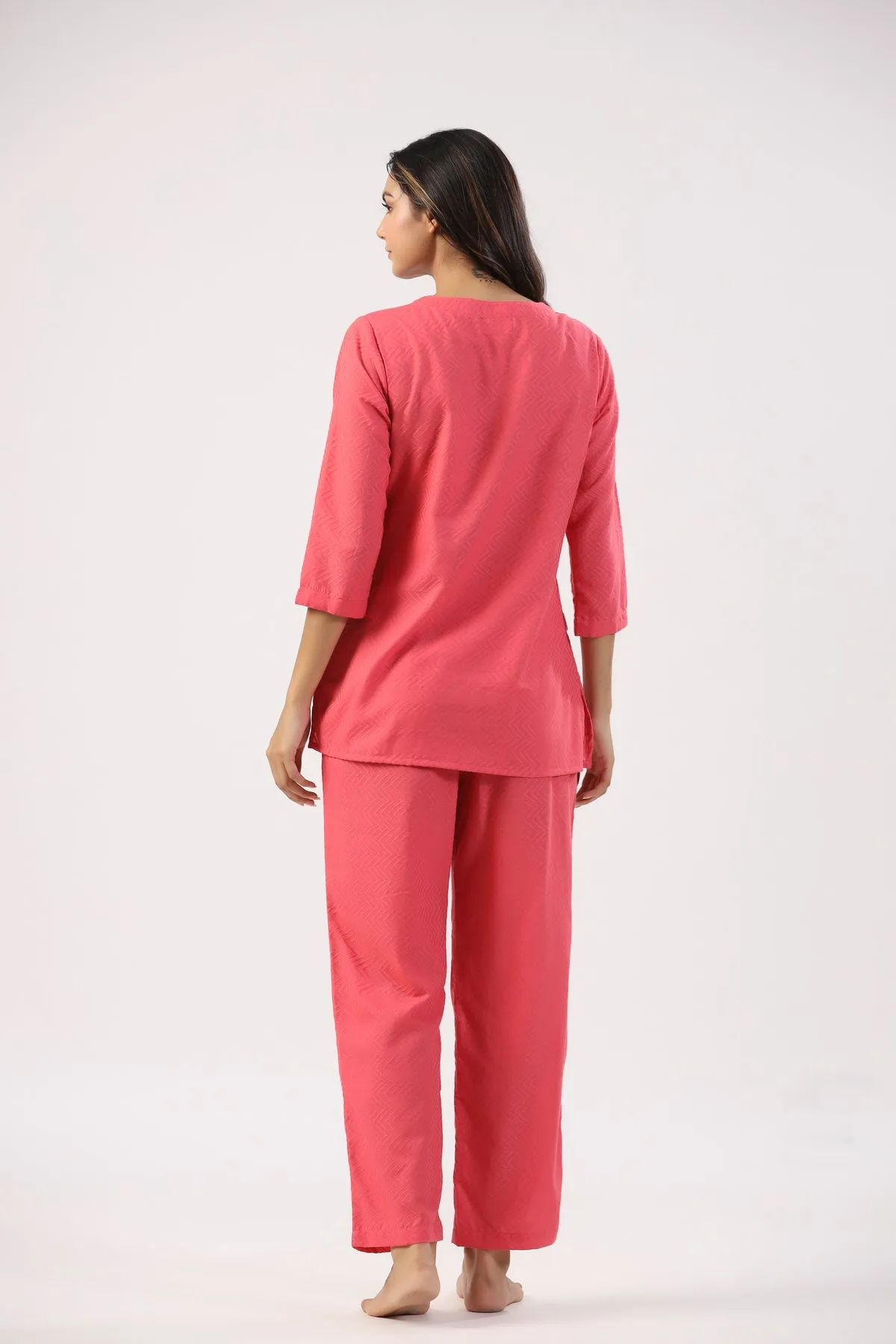 Cranberry Chic Cotton Loungewear Set